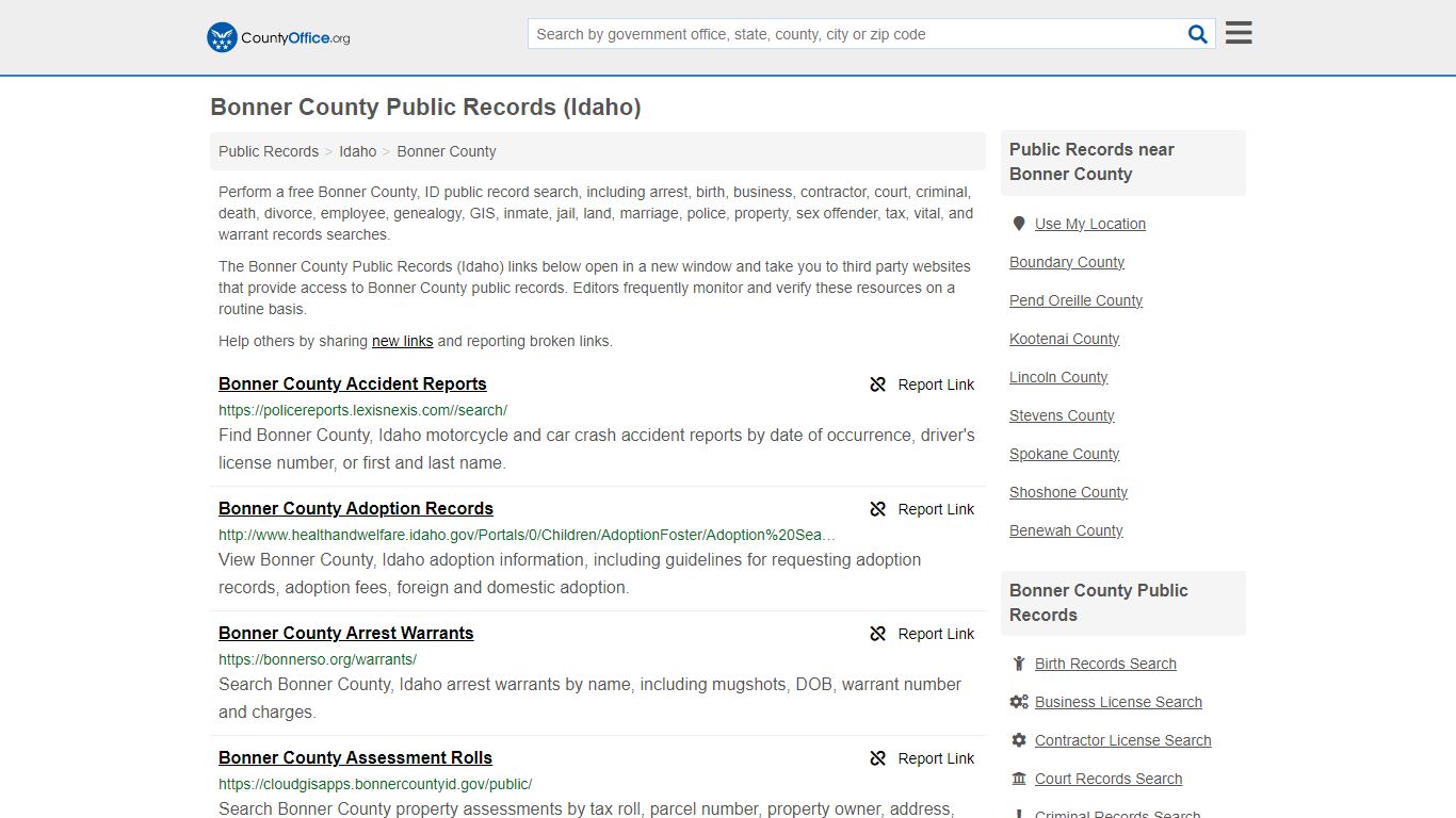 Bonner County Public Records (Idaho) - County Office